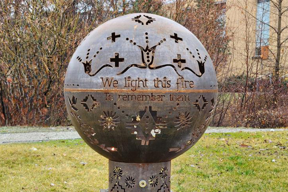 For Future Matriarchs memorial lit up.