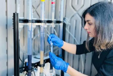 UBC researchers devised a unique adsorbing material that is capable of capturing all the PFAS present in the water supply. Photo credit: Mohseni lab