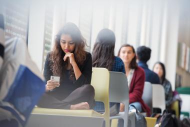 Person looking at phone