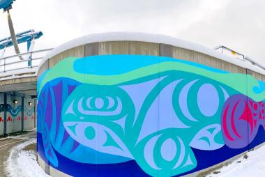 Squamish Nation artworks along the Spirit Trail, North Vancouver