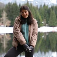 Debalina Sasha smiling at the camera